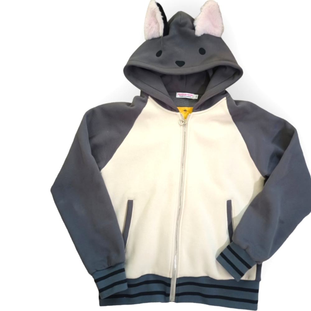 Studio Ghibli Style Hoodie with ears and  removable back panel medium